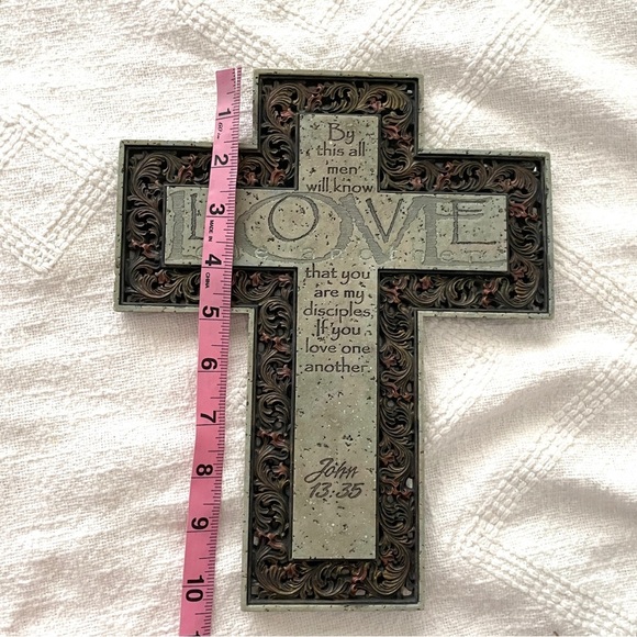 Decorative Cross Wall Art with Inspirational Quote - Picture 14 of 15